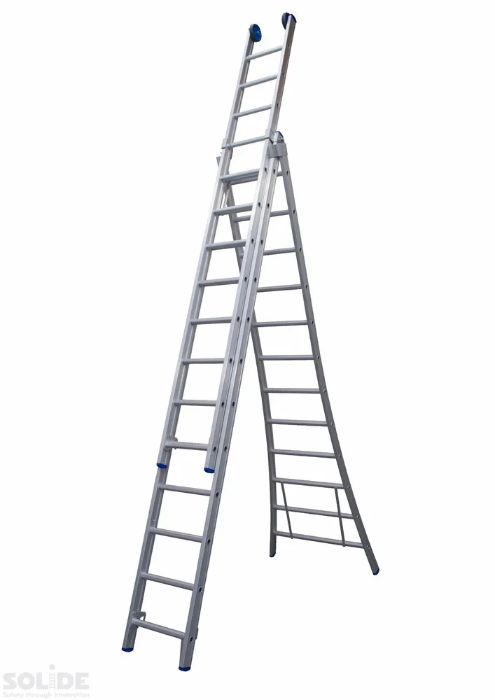 LADDER 3X16TL10.25M RECHTE VOET + BALK SOLIDE