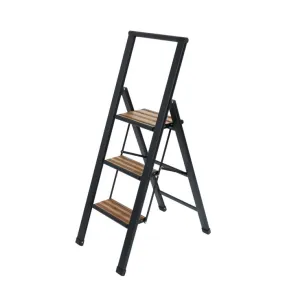WENKO ALU-DESIGN TRAPLADDER 3 STEPS ZWART